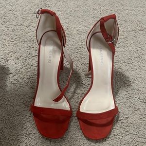 Red Suede Strappy Heel - Size 8 - ASOS